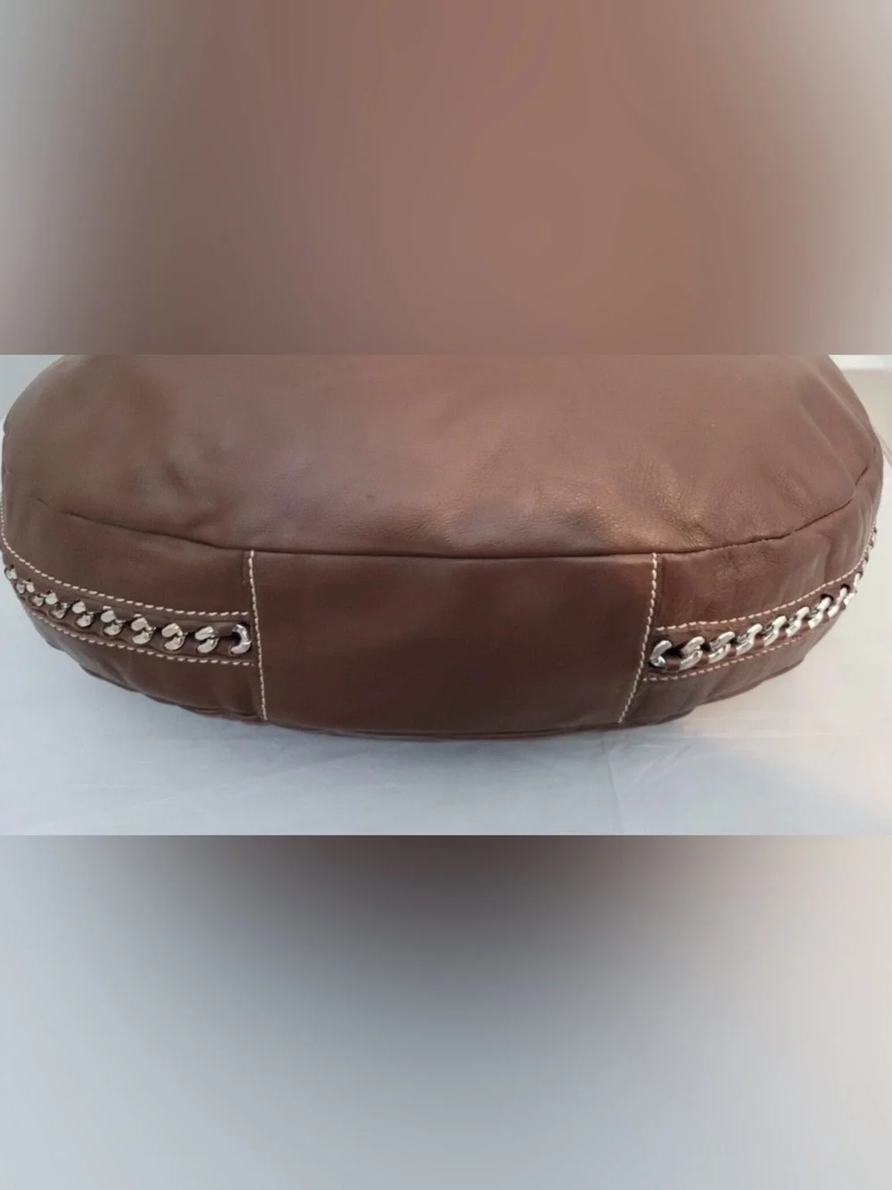 Oki-Doki Brown Faux Leather Hobo Shoulder Bag Made in Italy